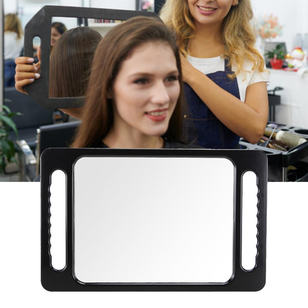 Hand Mirror with Double Handle Handheld Barber Mirror for Hair and Beauty Salon Haircut Mirror with Double Handgrip