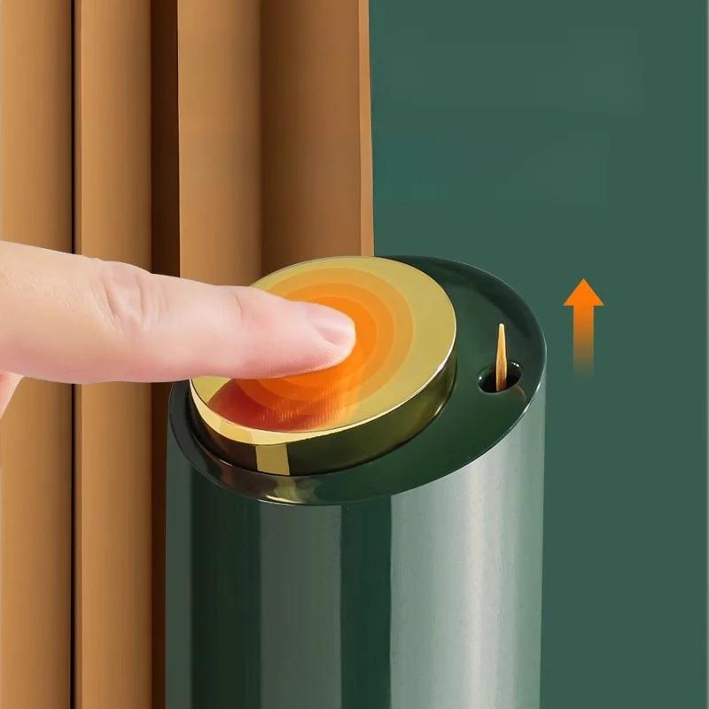 Toothpick Dispenser Environment-Friendly Material Press Type Toothpick Holder Home Split Design For Storage Toothpick Box