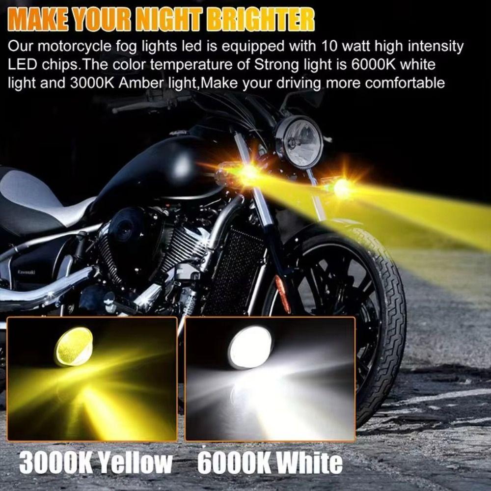 2Pcs Fisheye Lens Motorcycle Mini Driving Light LED Headlight Projector  Car Additional Lights