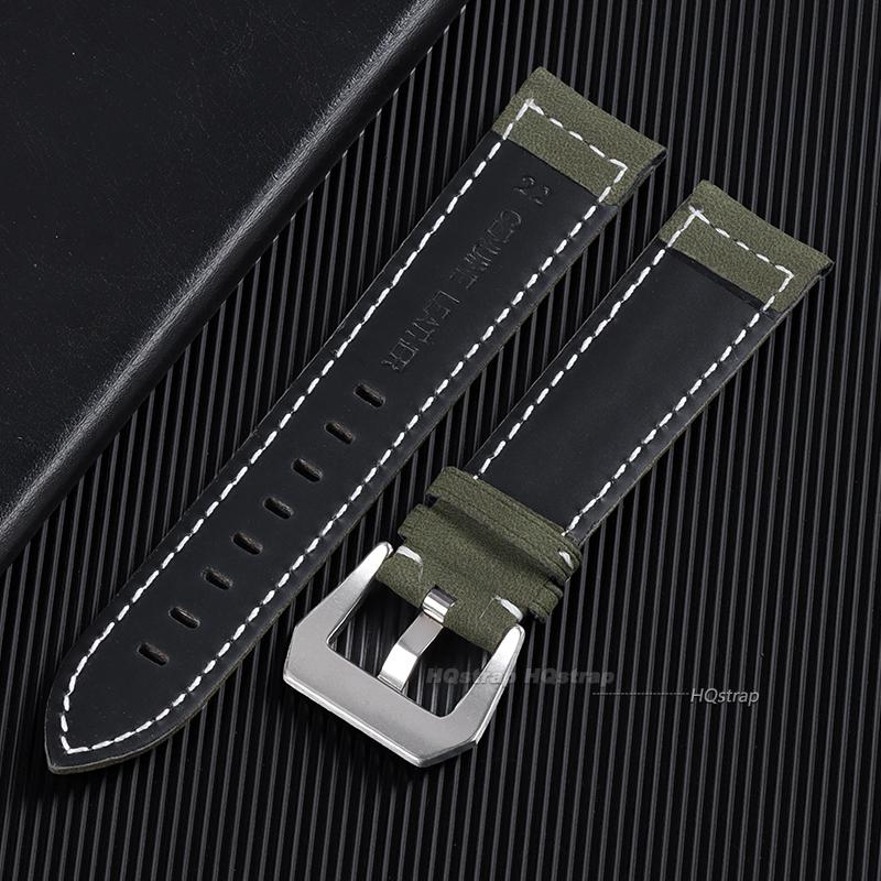 Cowhide Watchband Vintage Bracelet Matte Watch Strap for Women Men Black Blue Brown 18mm 20mm 22mm 24mm Wrist Band Universal