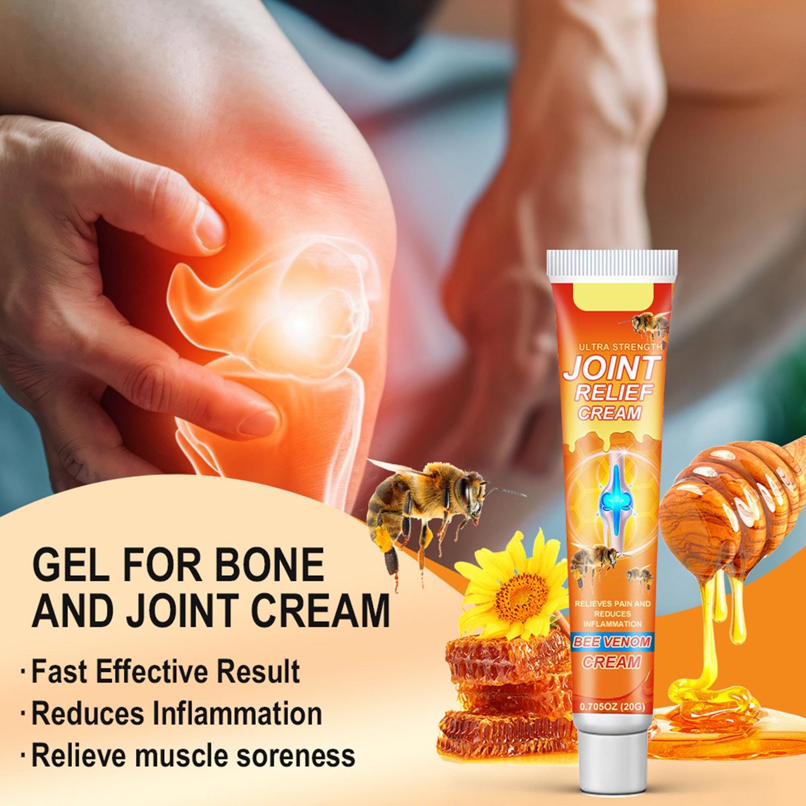 

Крем для суставов с пчелиным ядом 20 г Крем для массажа мышц и суставов плеча, шеи, колена, запястья One Size