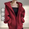 Damen 2024 Retro Roter Hoodie - Beliebte lockere Passform für Frühling & Herbst