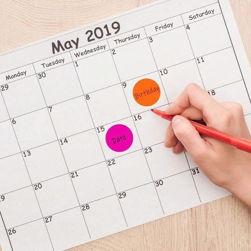 4000Pcs Multicolored Round Sticker 25mm Adhesive Dot Sticker Packgaing Labels for Journal Planner Wrapping Labelling