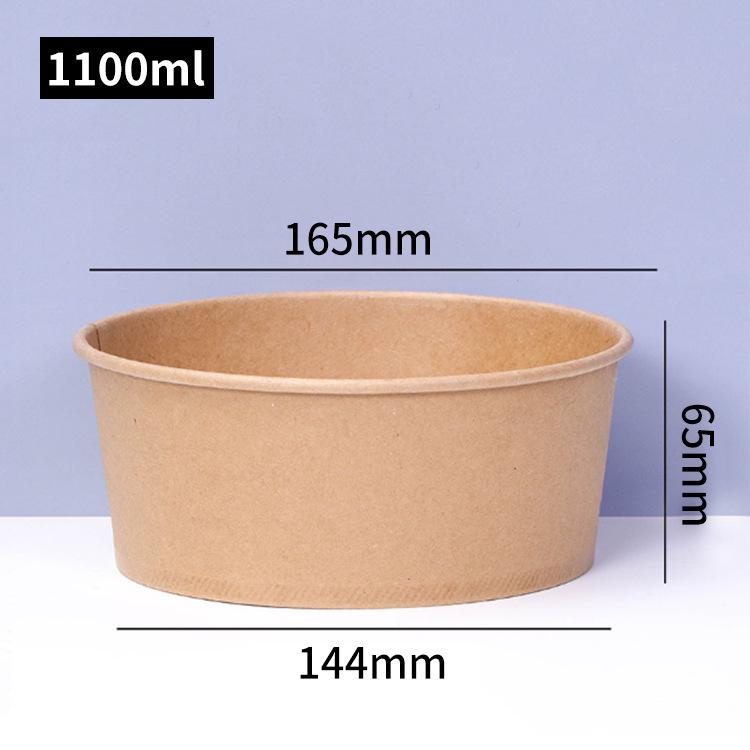 Customizable Kraft Paper Bowl for Takeout: Disposable Round Container for Light Meals, Fruit, and Salads.