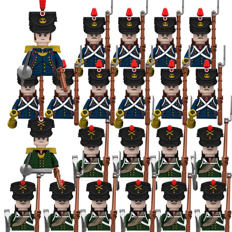 Medieval Castle Knight Soldier Building Blocks Napoleon Figures British French Infantry Cavalry General DIY Toy Gift S001