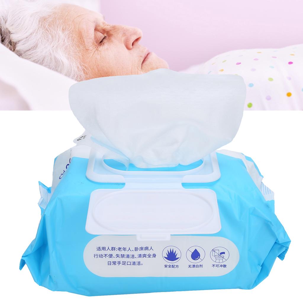1 Bag 100Pcs of Wet Tissue Portable Non Woven Fabric Cleansing Wipe for Hygiene Elderly Care