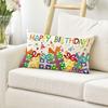 AVOIN Colorlife Happy Birthday Throw Pillow Cover, 12 X 20 Inch Birthday Gift Cushion Case Outdoor Decoration for Sofa Couch Farmhouse
