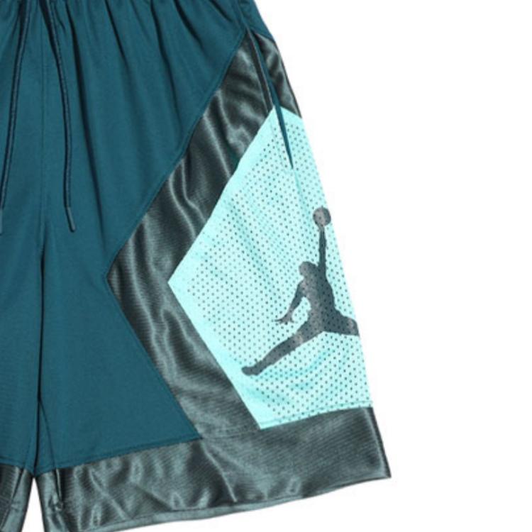 Jordan Jumpman Diamond Mesh Panel Basketball Shorts Men Bottoms Blue Green AV3207-347