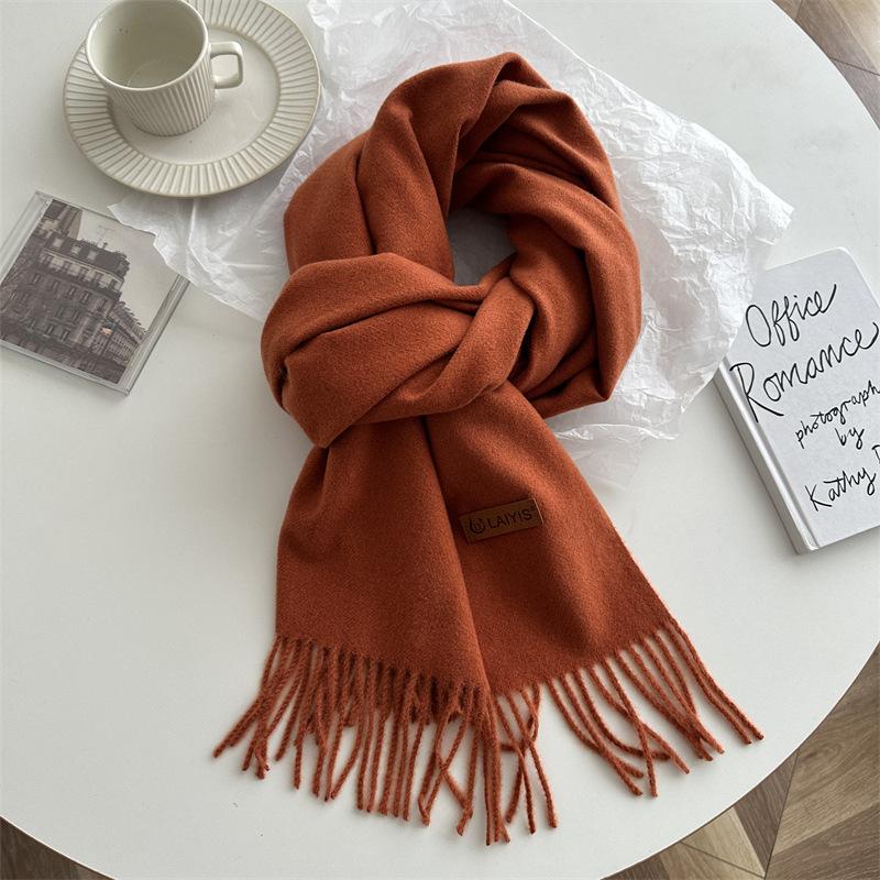 Autumn And Winter  Cashmere Scarf For Women, Solid Color Warm Shawl, Fashion Tassel Scarf, Versatile Scarf