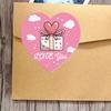 1 Roll Label Sticker Self-adhesive Strong Stickiness Thank You Heart Pattern Sticker Snowflake Label for Valentine's Day