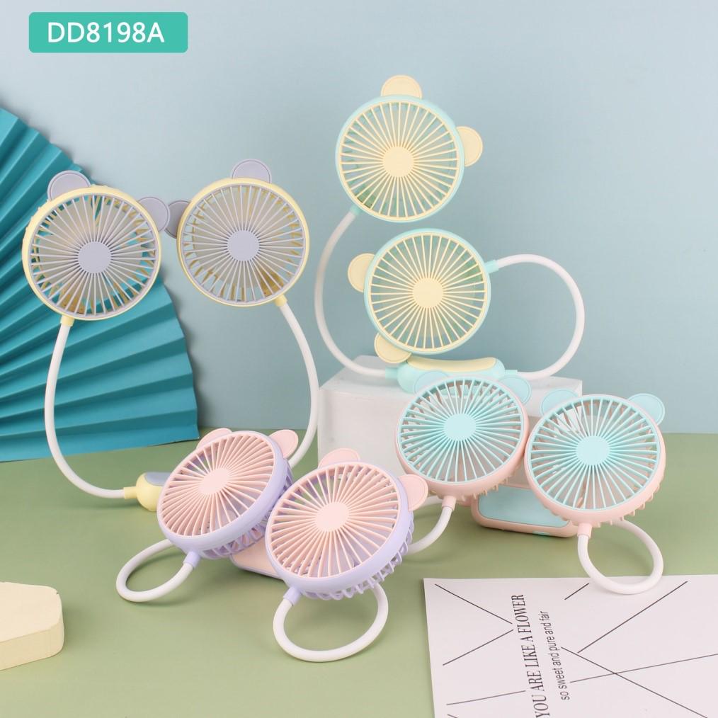 Portable Foldable USB Hanging Neck Fan - Silent Mini Desktop Fan for Outdoors