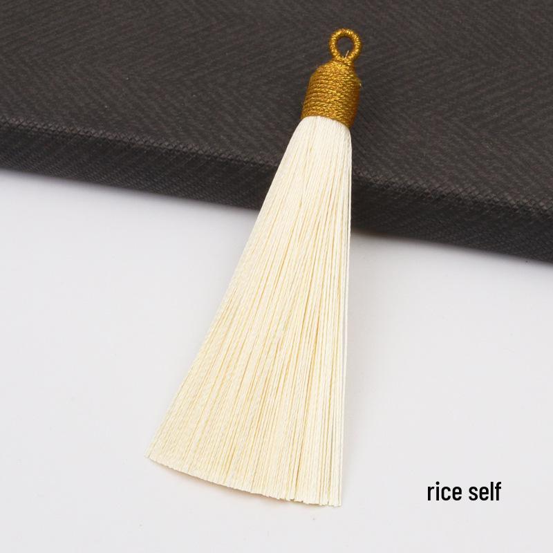 8CM Gold Threaded Cap Pull Ring Tassel Fringe Ornament Pendant Bookmark Accessory