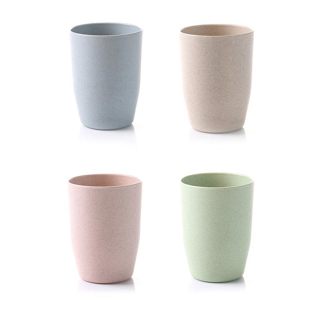 Northern Europe Beige Wheat Stem Tooth Cup Bathroom Mouthwash Mug Round Easy Clean Lightweight Stackable Eco Friendly Rinsing