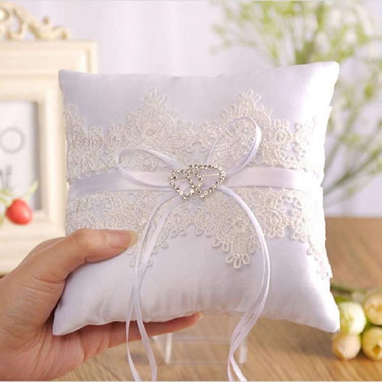 15 cm großes weißes Eheringkissen, modischer Ringhalter, Ringkissen für Hochzeitsfeier, Blumenmädchenkorb