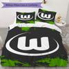 VfL Wolfsburg Pattern Bedding Uilt Set Uilt Cover Pillowcase Home Decoration Birthday Gift (1 * Duvet Cover + 2 * Pillowcase  Without Core)100