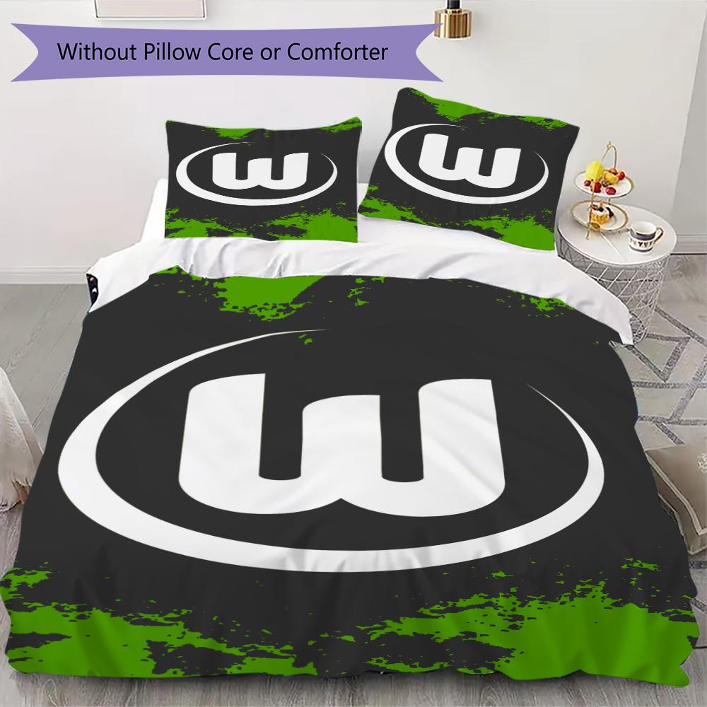 VfL Wolfsburg Pattern Bedding Uilt Set Uilt Cover Pillowcase Home Decoration Birthday Gift (1 * Duvet Cover + 2 * Pillowcase Without Core)100