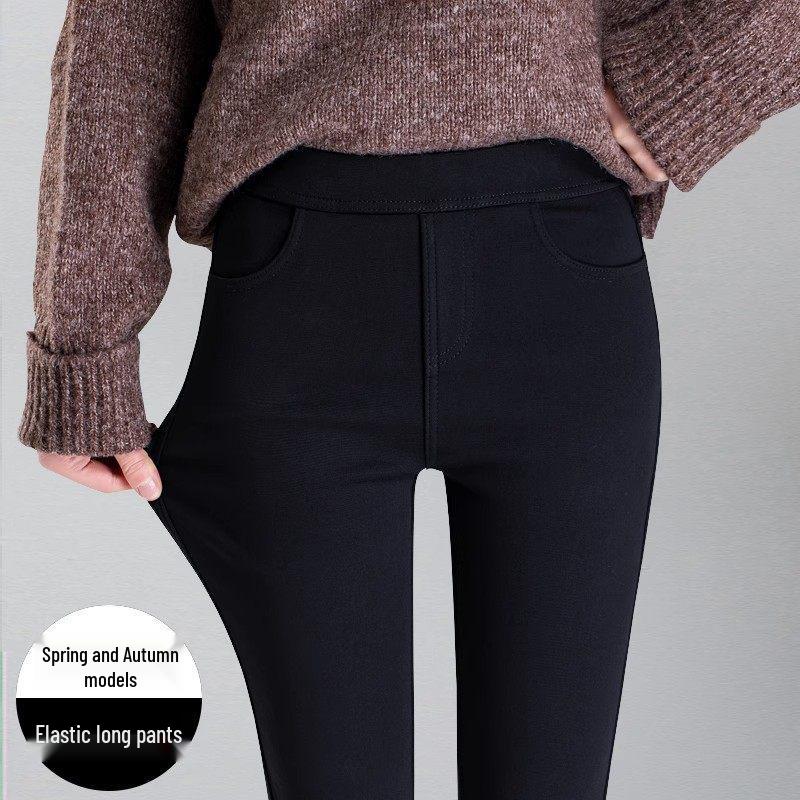 

2026 New Style Black Fleece-Lined Leggings for Women - Thickened Cotton, Slim Fit, Perfect for Autumn and Winter XL