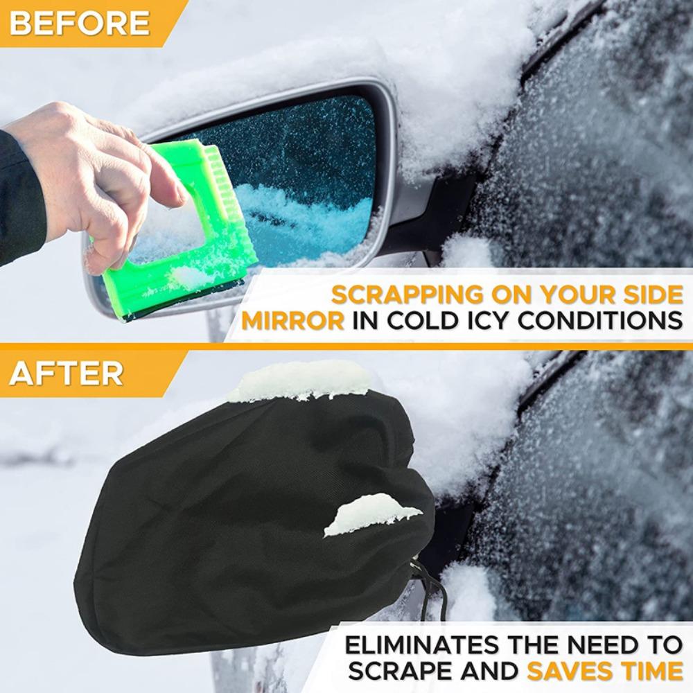 2PCS Car Snow Cover Ice Winter Auto Car Rear View Side Mirror Frost Guard Dustproof Waterproof Side Mirror Rear Cover Protection