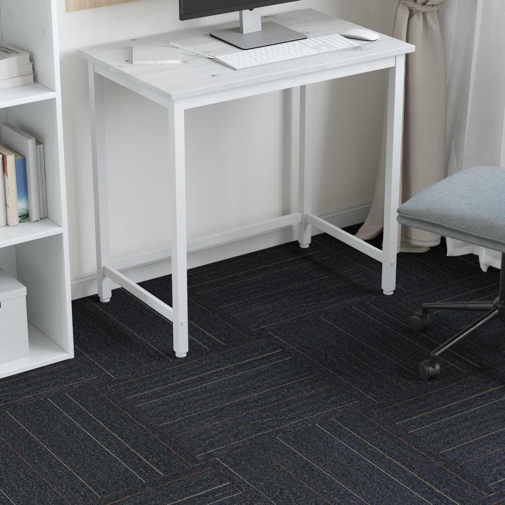 Dark Grey Striped Carpet Tile 50 x 50 cm 4 pcs