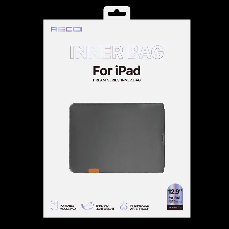 Recci 12.9-inch Space Gray Leather Sleeve