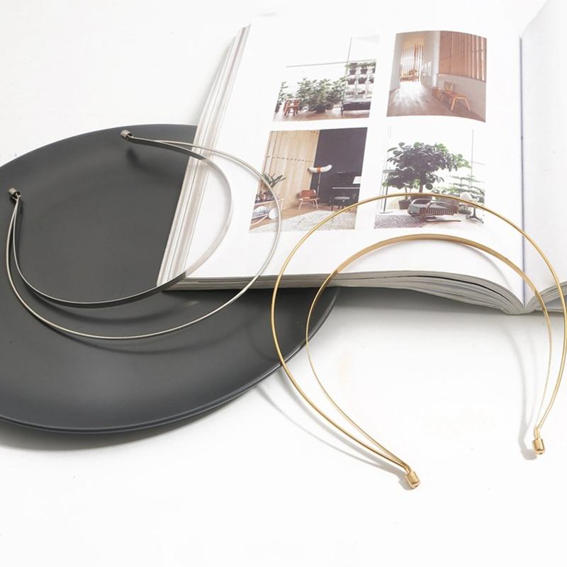 Smooth Metal Headbands Women Hair DIY Craft Blank Thin Steel Wire Frame Hairband