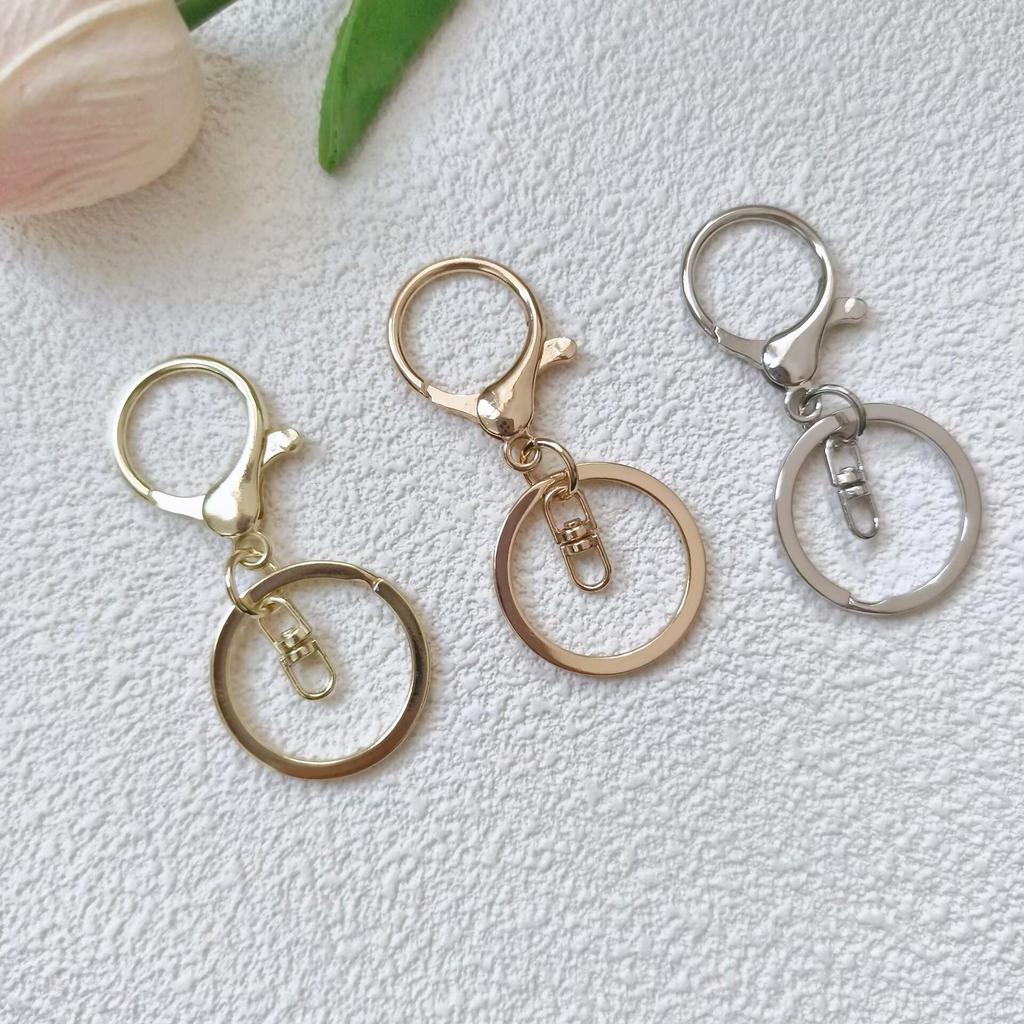 Zinc Alloy Lobster Clasp Keychain Set - 3-Piece Metal Keychain Accessories for DIY Bags, Toys, Dolls, Pendants.