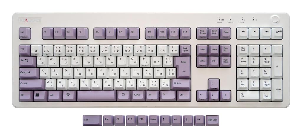 REALFORCE R3 R3S Keyboard Compatible Keycap Set (Excluding Type Keys) Smoky Lilac Japanese Layout Kana-less Dye-Sublimation Printing PBT M0336J