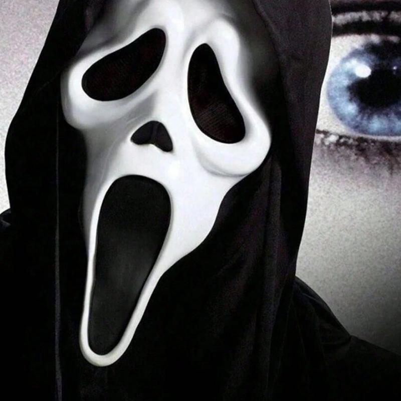 1 tk Halloweeni mask, Must pearätt skeleti peaga, Õudusmeigi mask Halloweeni tarvikud Lavashow rekvisiidid, Mask, Rollimängu mask