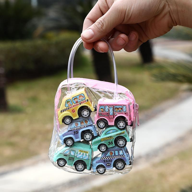 6Pcs/set Pull Back Car Set Party Favors Mini Inertial Engineering Vehicles for Kids Gifts Cartoon Cute Style Play Vehicles TMZ