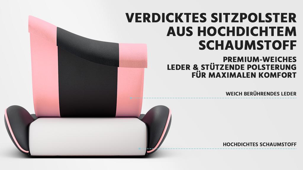 Gaming Chair with Lumbar Support, Breathable PVC Leather, Comfortable Computer, Load Capacity 200KG, Seat Height and Backrest Adjustable Black-Pink