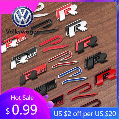 For VW Volkswagen Jetta MK5 Golf R Logo Emblem Car Metal Body Tail Trunk Sticker Accessories For Volkswagen Tiguan Bora POLO PAS