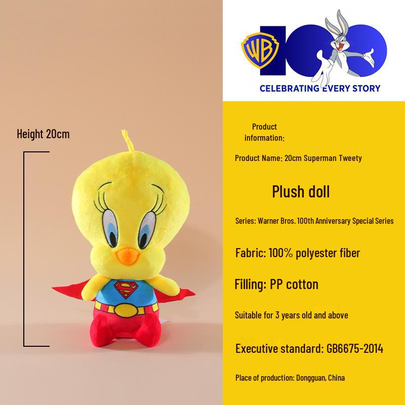 Looney Tunes Warner Bros Супермен Багз Банни Твити Плюшевая Игрушка Кукла Officially Licensed