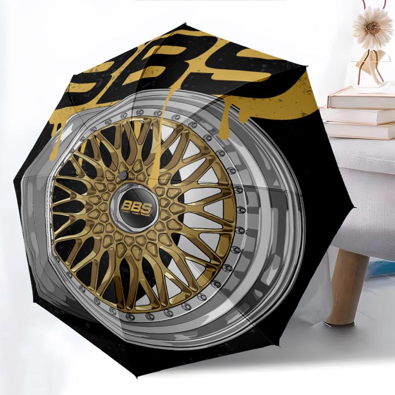 BBS Wheels: Precision Style Folding Umbrella 8 Paraphenoid Bones Suitable for All Seasons Sun Umbrella Outdoor Travel