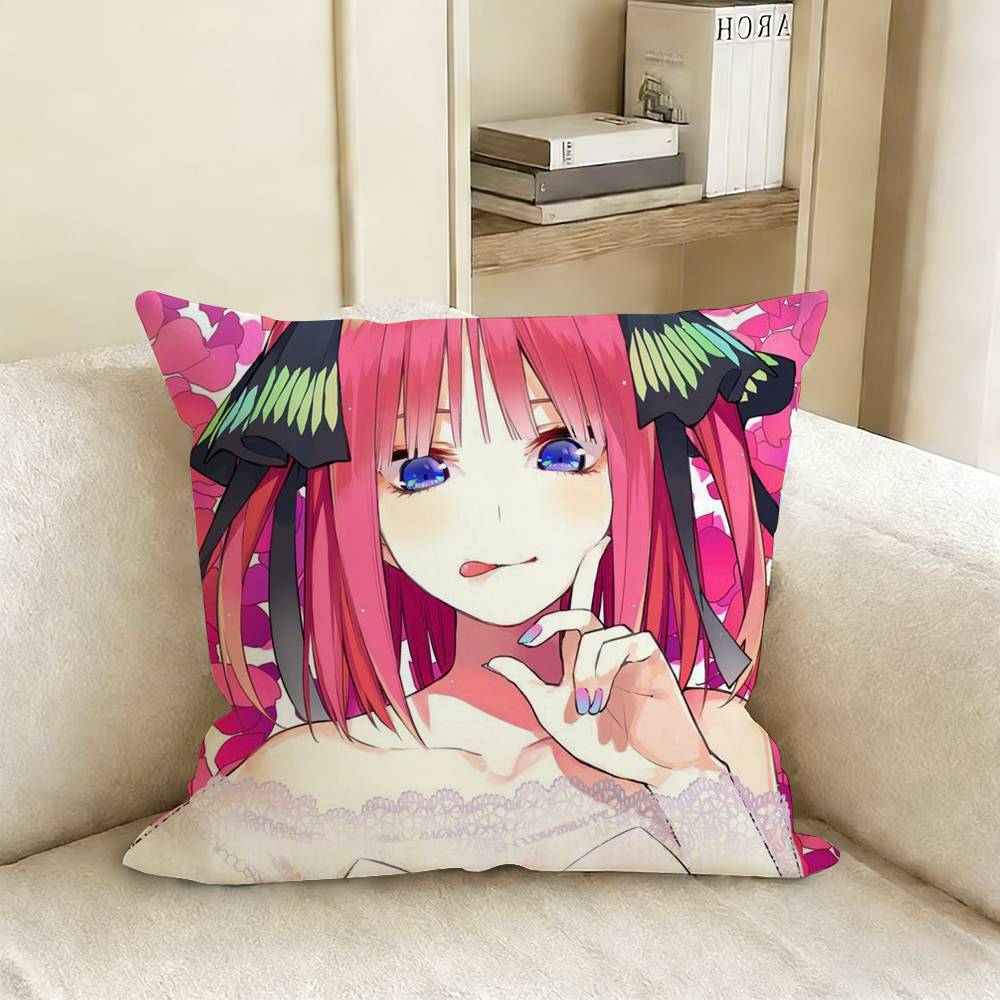 NNino NNakano Anime Various Sizes Square Pillow Case For Car Home Bedchamber Decor