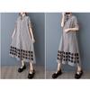 Spring and Summer New Loose Large Size Mesh Splicing Casual Simple Sweet Short-sleeved Shirt Dress