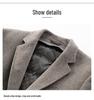 Men's Mid-Length Double-Sided Cashmere Coat with Detachable Down Liner, Casual Wool Suit for Middle-Aged