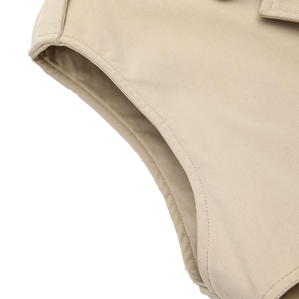 Women's Sleeveless Double-Breasted Trench Coat - Lapel, Belted, Polyester Outerwear, Casual Style