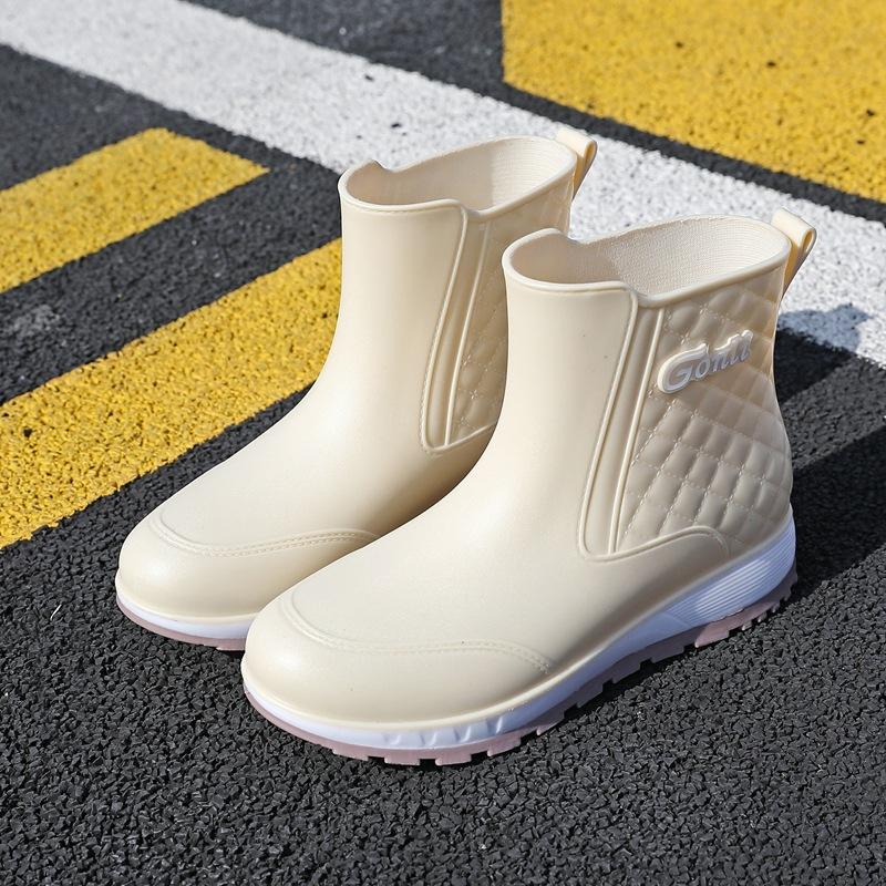 

Модная женская весенне-осенняя дождевая обувь, повседневная, легкая, водонепроницаемая, нескользящая, резиновая обувь для работы на кухне, автомойке 36