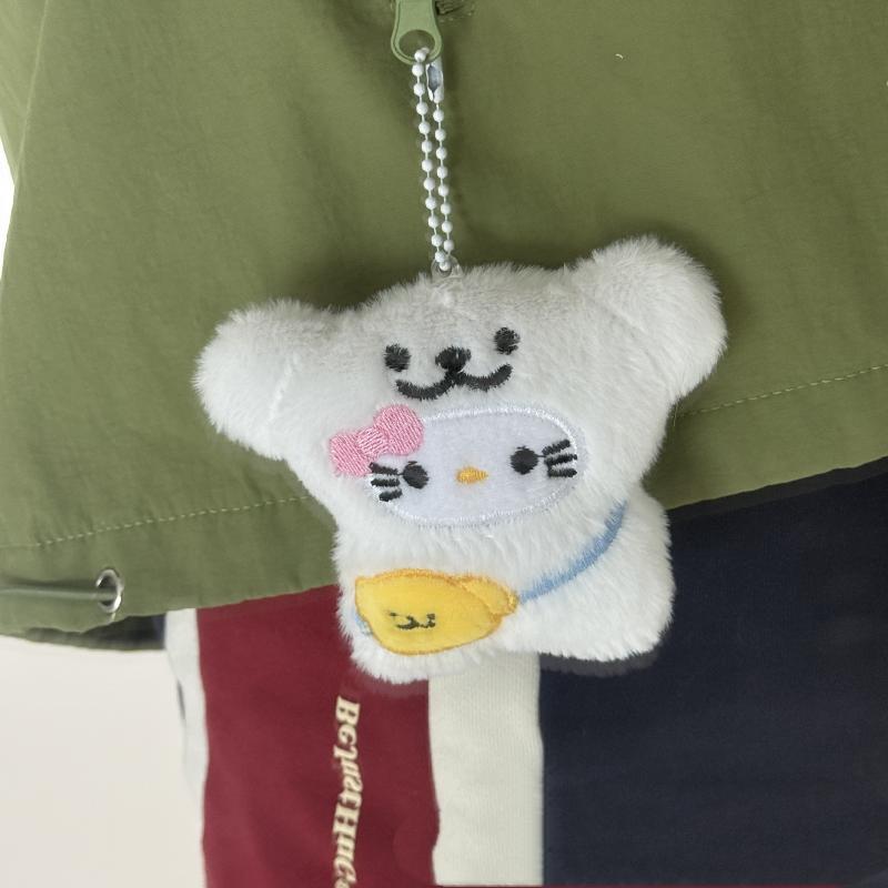 Niedliche Cartoon Kopfhülle Kätzchen Puppe Anhänger Plüsch Schlüsselanhänger Ornament Katze Stoffpuppe Schlüsselring Rucksack Tasche Dekoration Kindergeschenke