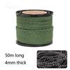 Reflective Rope 4mm Diameter 50m Windproof Guyline Heavy Duty Tent Cord Camping Accessory High Visibility Tarp Tie Down Cord