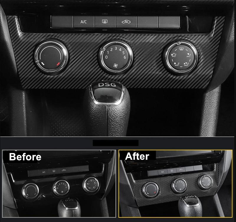 For Octavia Accessories Car Interior Center Manual AC Control Button Panel Cover Case Decoration