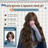 Women's Full Head Wig, Lazy Water Wave Long Curly Hair, Natural Seamless Look, Large Scalp Egg Roll Wig.
