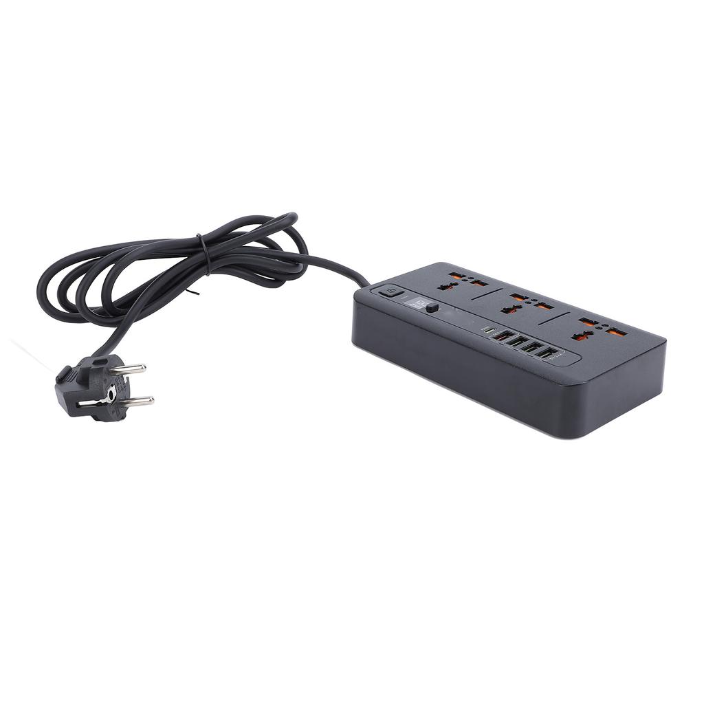 Power Socket Strip 3000W USB Universal PD20W QC3.0 Dual Quick Charging with Digital Display