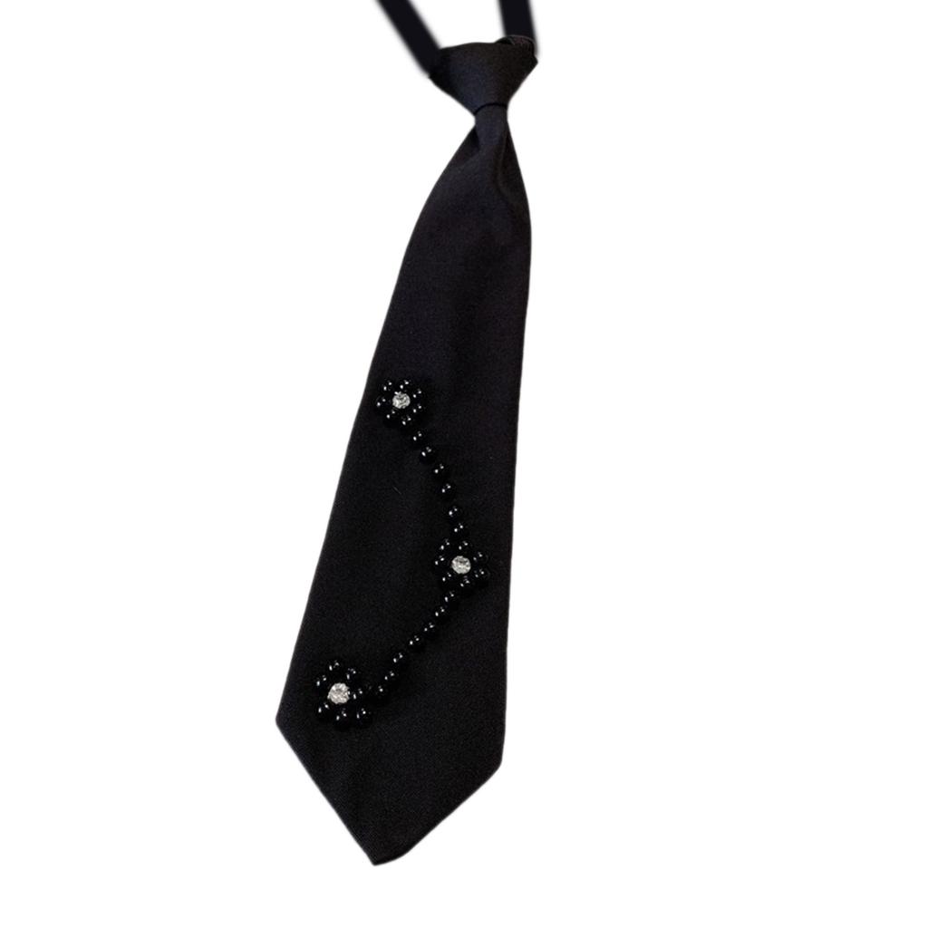 Pearl Decor Neck Ties Pre Tied Professional Formal Shirt Convenient Lazy Person Tie Ladies Business Meetings Formal Tie