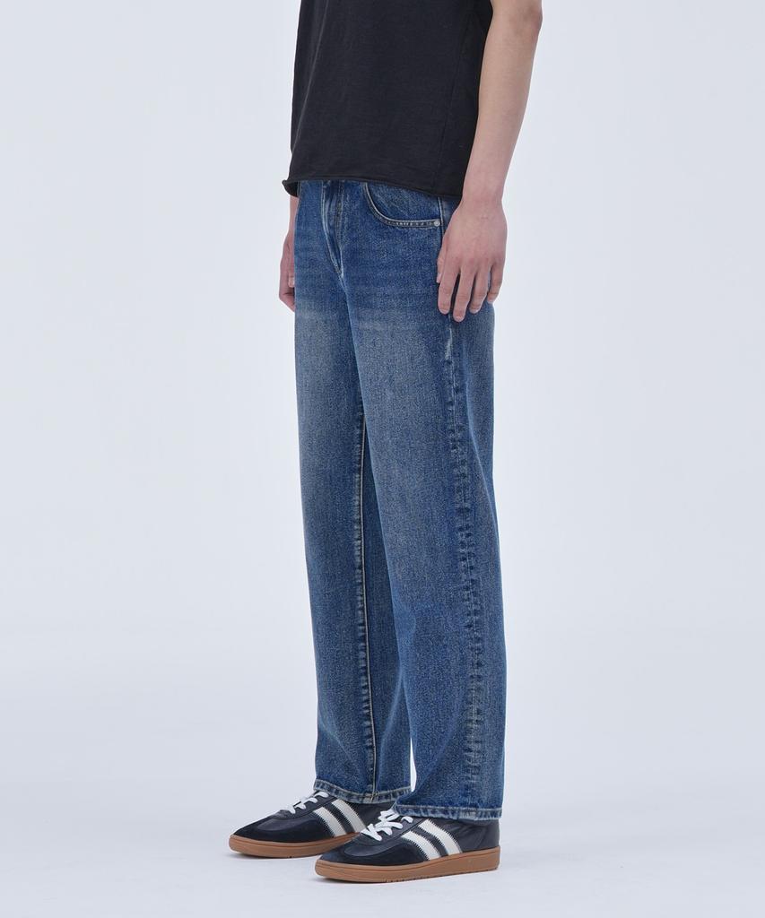 Peulojegteusseuli Straight Denim Pants [Blue Slub]_Rg1613