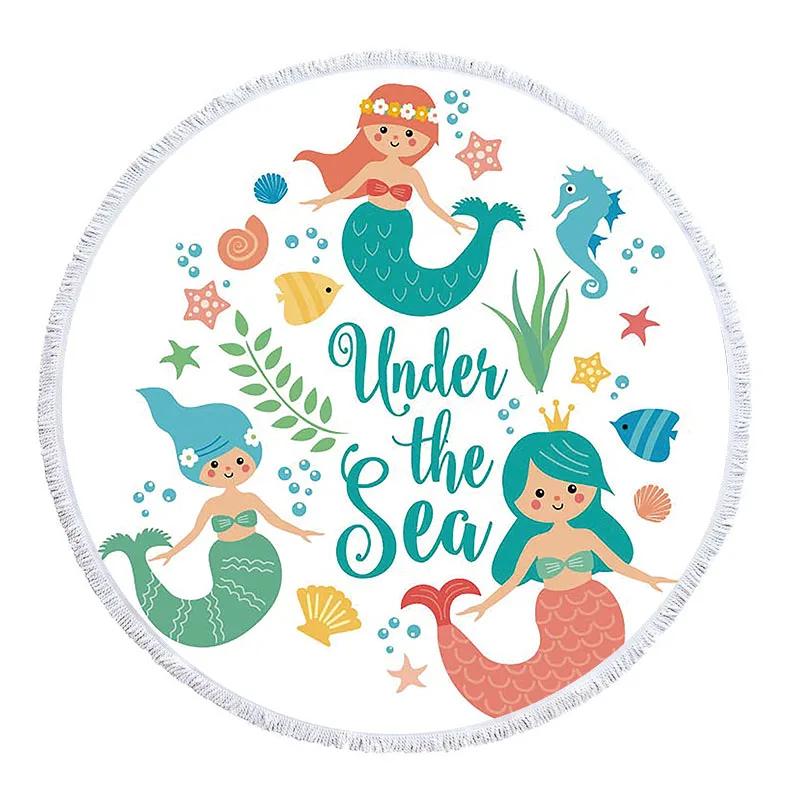 Boho Beach Towels Tropical Printed Large Round Beach Towel Microfiber Round Fabric Bath Towels For Living Room Home Decorative