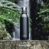 GRANDTIES Traveler Bottle, 620ml, Available in 6 Colors (Midnight Black), with Two Lids, Double-Layer Vacuum Insulated Stainless Steel Bottle, Keeps
