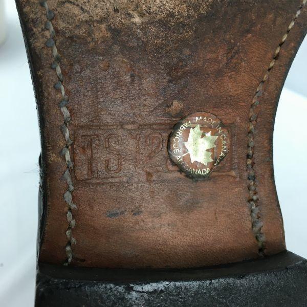 1950s Vintage 1952 Canada-Made Felt Tongue Service Shoes Plain Toe 5-Eyelet Size 26.027.0 Vintage(USED)