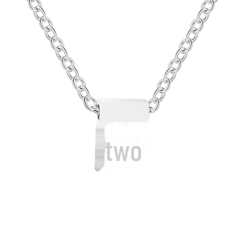 eManco Gold-Plated Stainless Steel Letter Necklace with European & American Pendant