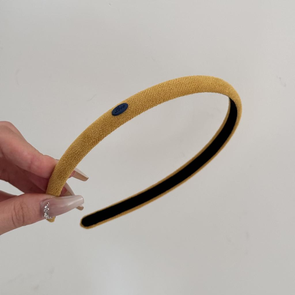 Schmales Wildleder-Stirnband für Herbst und Winter, Einfaches einfarbiges feines Stirnband zum Zurückstecken der Haare